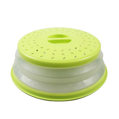 Dual-use foldable plastic microwave cover in assorted colours
