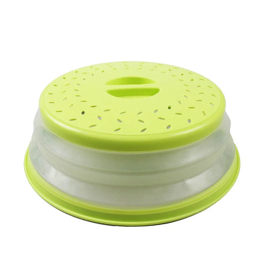 Dual-use foldable plastic microwave cover in assorted colours