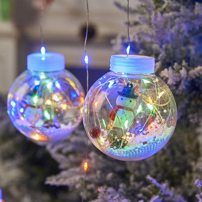 10PCS LED Christmas curtain lamp set with fairy snowman and wishing ball designs