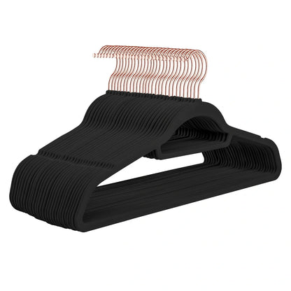 Multifunctional non-slip flocking hanger with rose gold hook in various colours