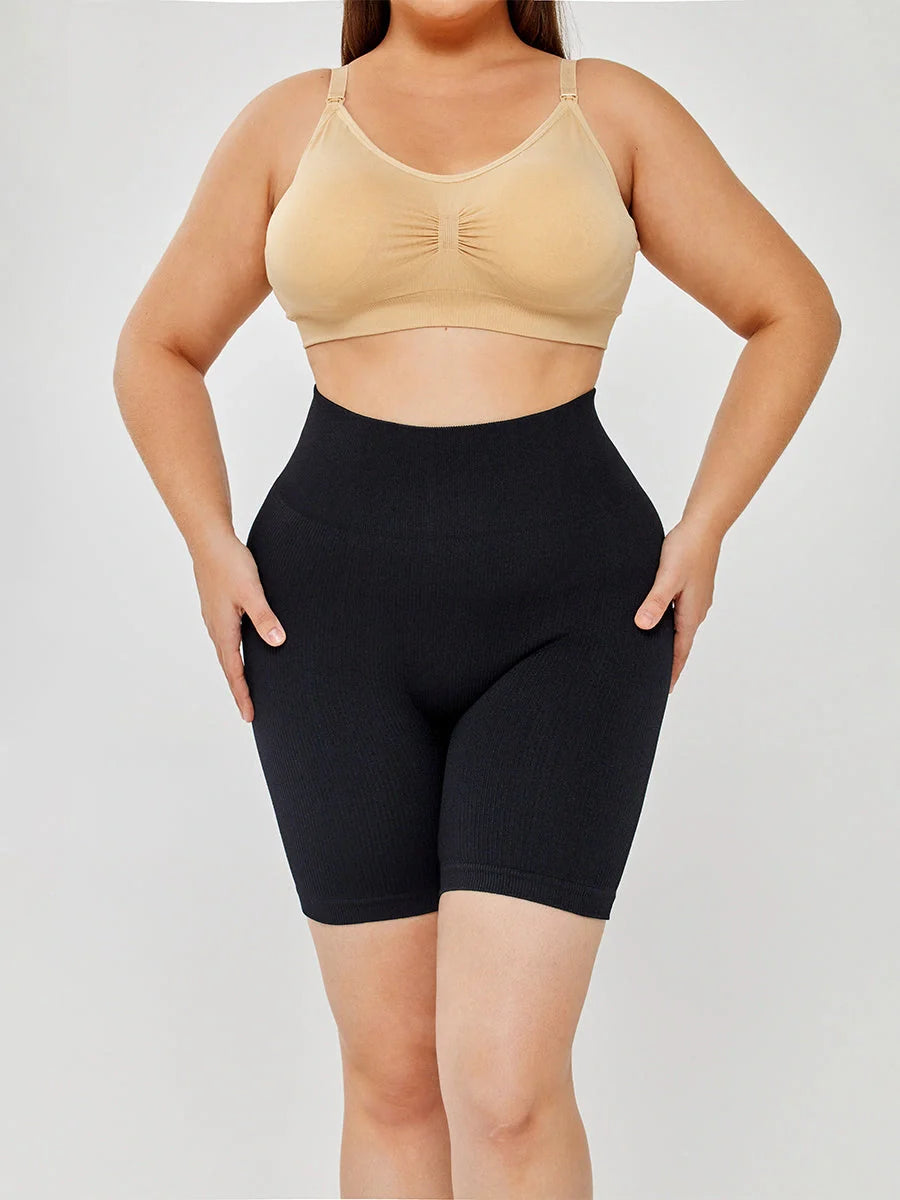 Women's stretch comfort leggings in black and apricot with high waistband