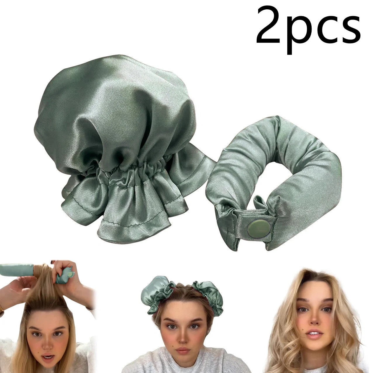 Heatless curl stick with cloth cover for safe overnight hair styling