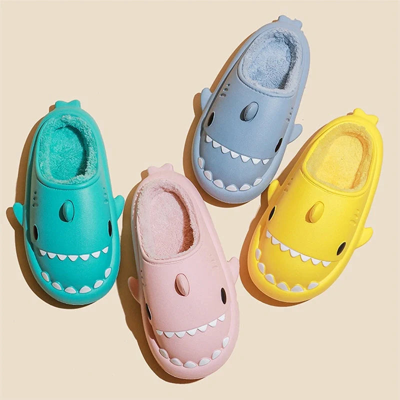 Cartoon shark EVA slippers with waterproof soft bottom in various colours