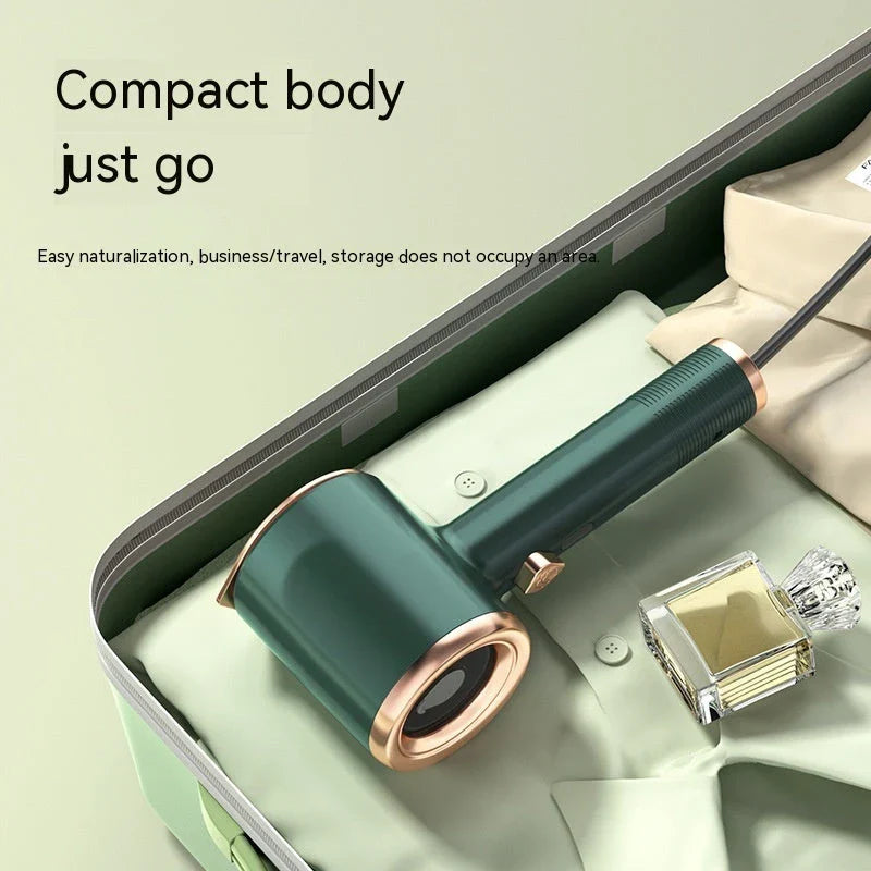 Compact handheld garment steamer with titanium soleplate for wrinkle-free clothes on the go