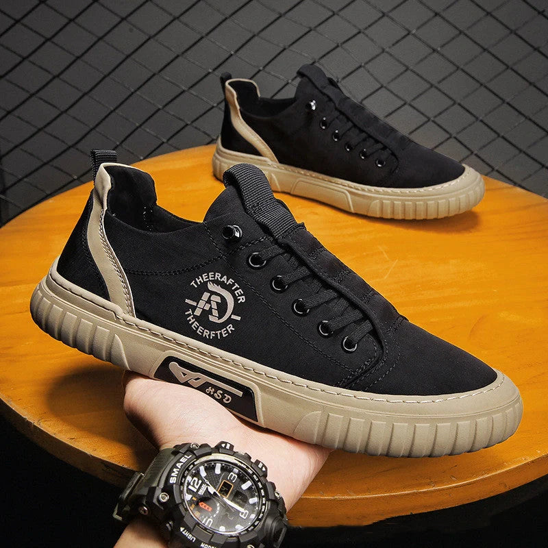 Men's breathable canvas casual shoes in various colors