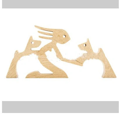 Nordic style wooden desktop ornament with animal design and polished finish