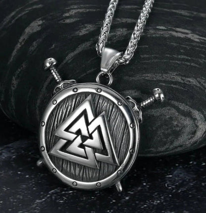 Vintage Norse rune necklaces for men, featuring a range of intricate Viking symbols and designs crafted from premium stainless steel