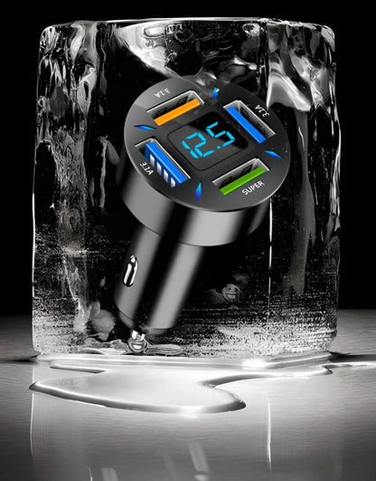 Super fast 66W USB car charger with PD quick charge port for rapid multi-device charging during road trips