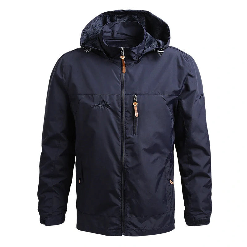 Men's hooded mountaineering windbreaker in various colours and sizes