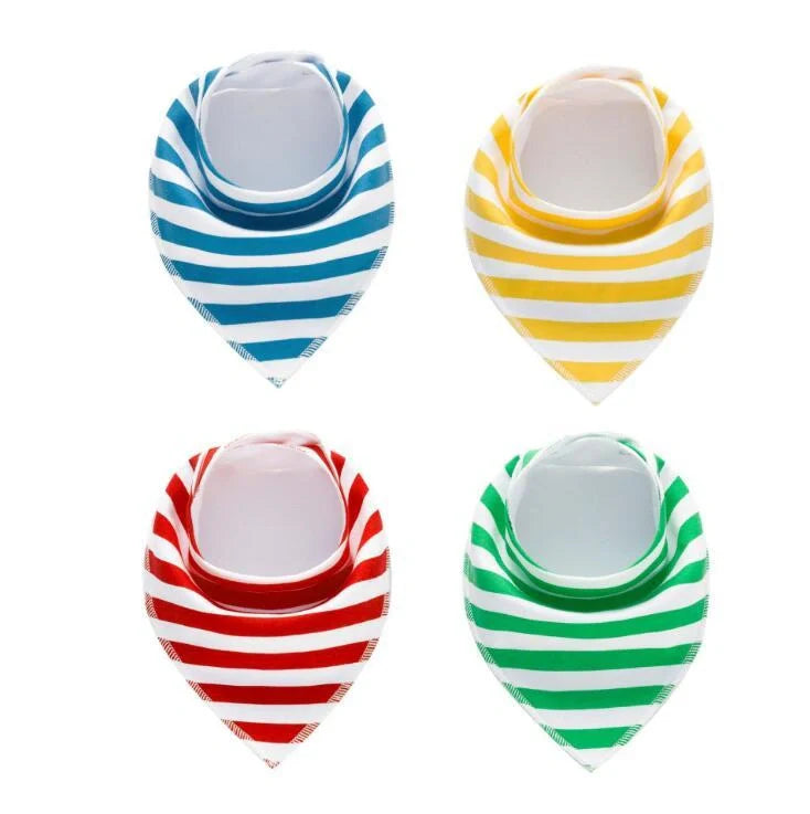 Stylish baby bibs set with arrow, wave, and triangle prints, perfect for keeping your baby clean and fashionable.