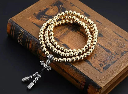 Modern stainless steel thunderbolt bead necklace, perfect for any occasion.
