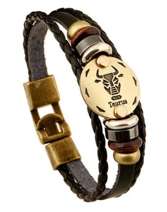Stylish constellation-themed leather bracelet with adjustable length and variety of designs