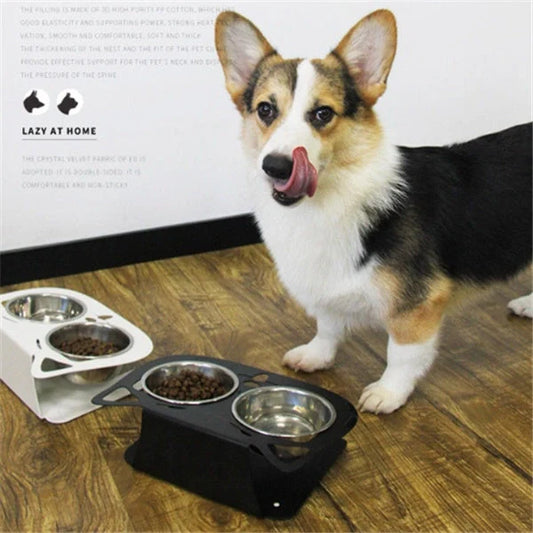 Stainless steel anti-spill pet feeding bowl in various colors