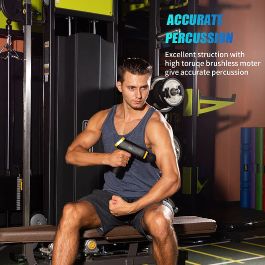 Touch Screen Fascia Gun Muscle Massager with six interchangeable heads