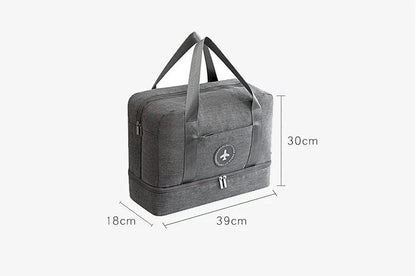 Premium waterproof polyester shoe storage bag with laminated zipper pocket and breathable design for travel and various occasions