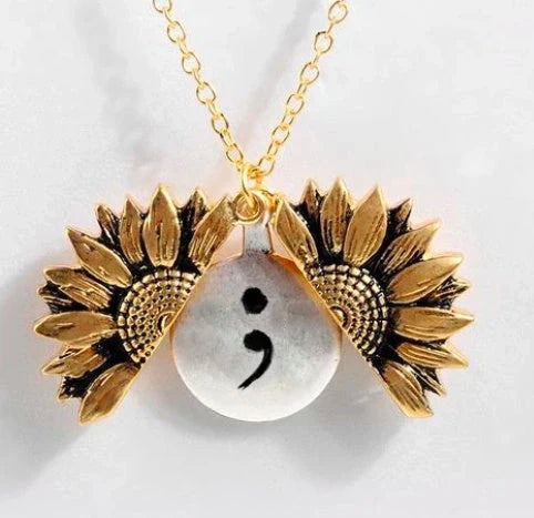 Elegant Sunflower Double-layer Lettering Necklace in various colours