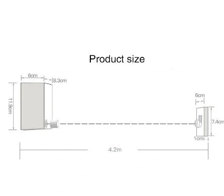 4.2m retractable stainless steel clothesline for indoor and outdoor laundry drying