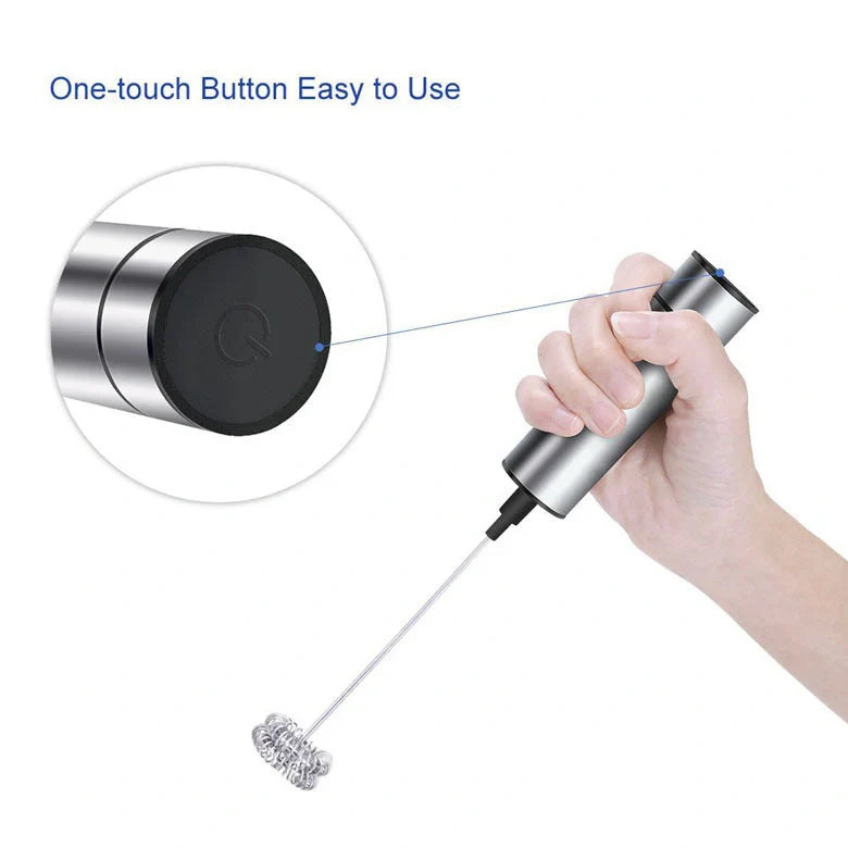 Electric Coffee Blender with Milk Frother in Silver
