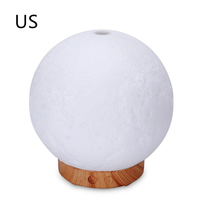 Soothing ultrasonic humidifier and aroma diffuser with wood grain and neutral color options