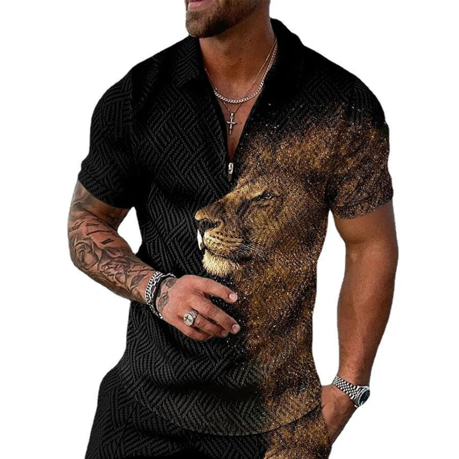 European and American style POLO lapel casual short-sleeved T-shirt in various colours