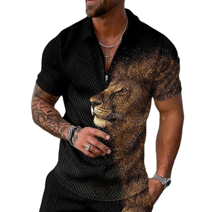 European and American style POLO lapel casual short-sleeved T-shirt in various colours