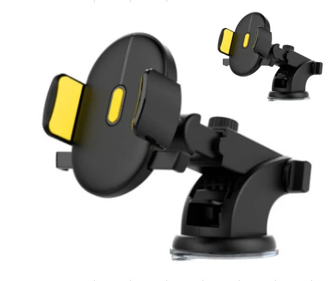 Telescopic car phone holder with suction cup and 360-degree rotation