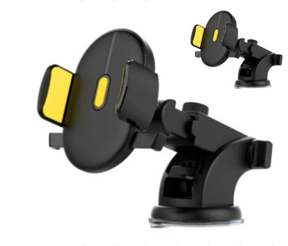 Telescopic car phone holder with suction cup and 360-degree rotation