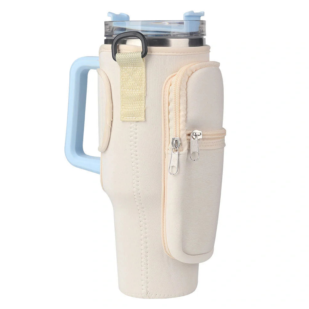 Neoprene thermal sleeve for vacuum straw cups in various colours