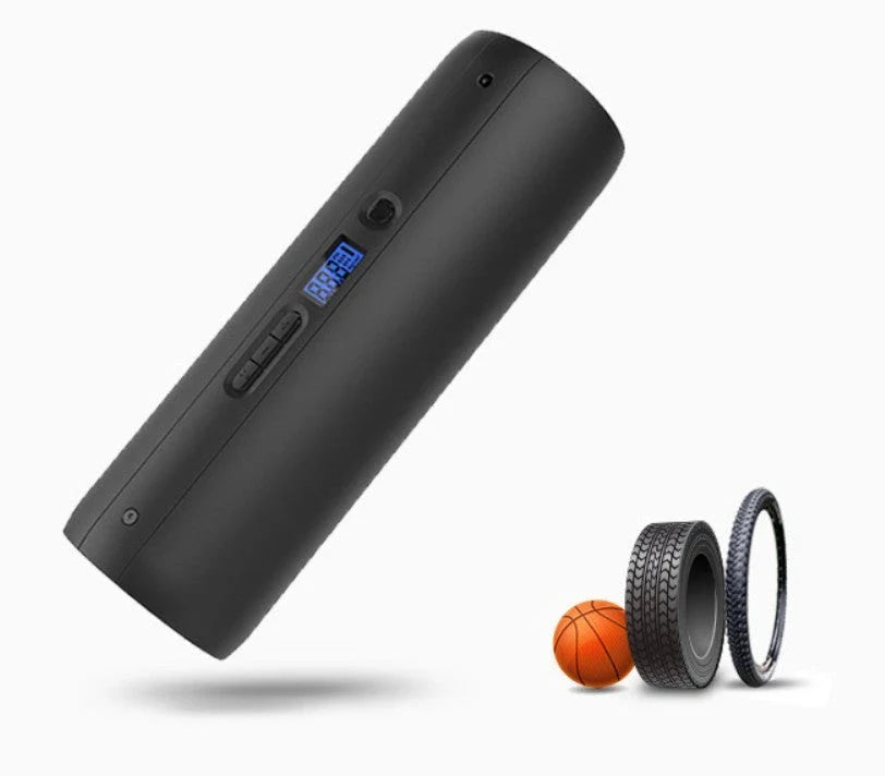 Compact, rechargeable bike tyre inflator with digital pressure display and automatic shut-off for convenience and precision