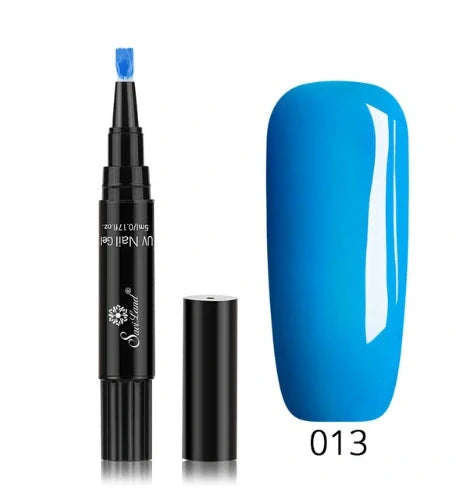 3-in-1 Gel Nail Varnish Pen with Glitter for easy one-step nail art