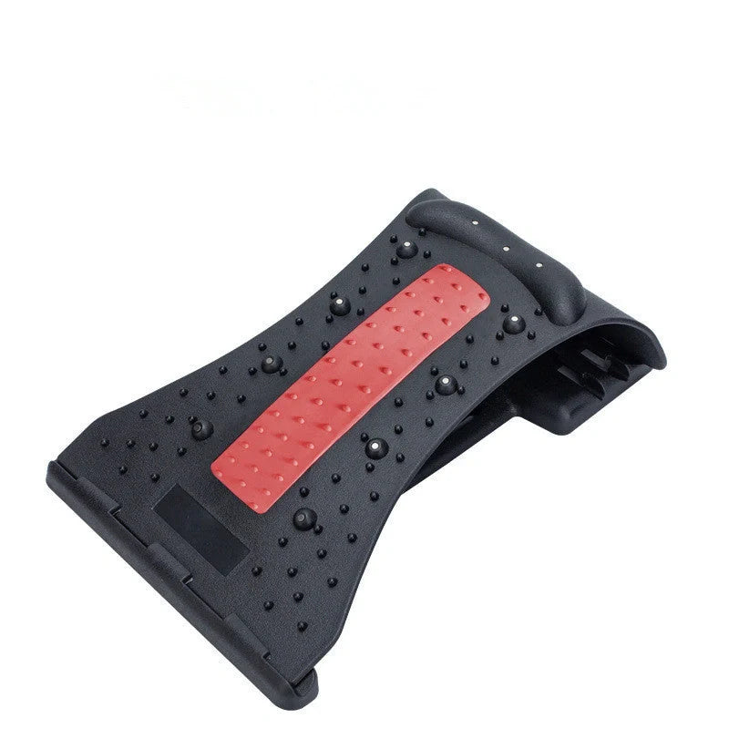 An arc-shaped acupuncture and magnetic therapy cervical spine stretcher with various colour options