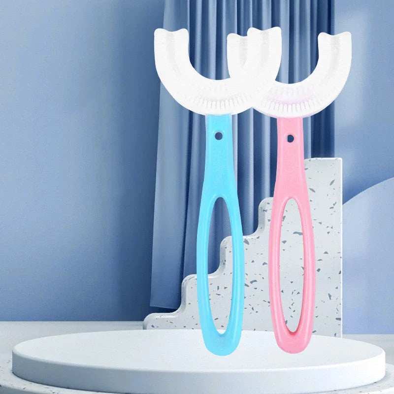 Soft, U-Shaped Children's Toothbrush in Various Vibrant Colors Made of Food-Grade Rubber