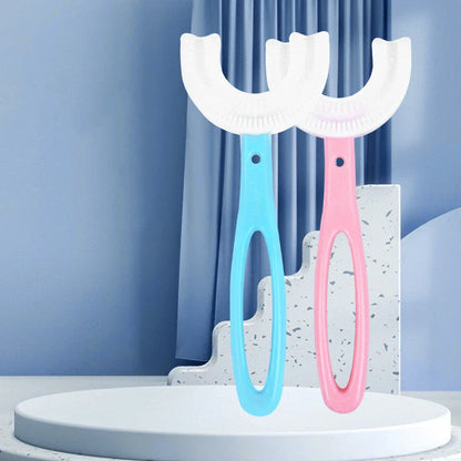 Soft, U-Shaped Children's Toothbrush in Various Vibrant Colors Made of Food-Grade Rubber