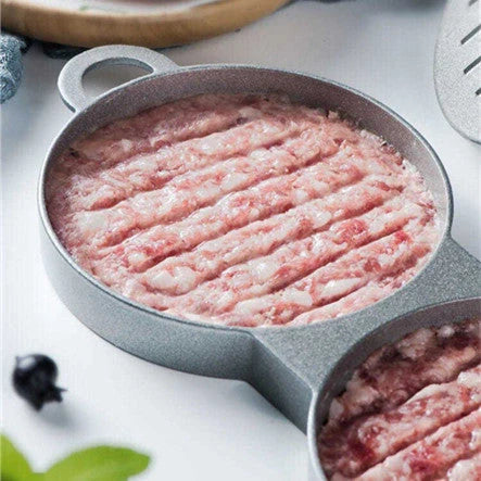 Aluminium alloy round burger press for making uniform beef patties, non-stick and dishwasher safe