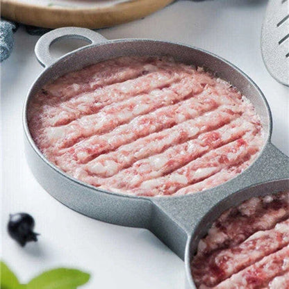 Aluminium alloy round burger press for making uniform beef patties, non-stick and dishwasher safe
