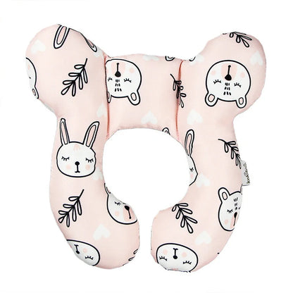 U-shaped baby head support pillow in pure cotton for car safety seats