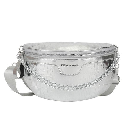 PU Leather Women's Crossbody Bag with Stone Pattern Design