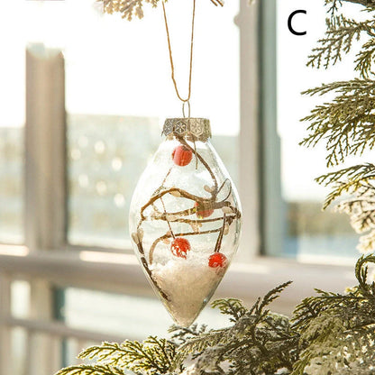 Gold powder bright painted mixed plastic Christmas tree ornaments in various styles and sizes