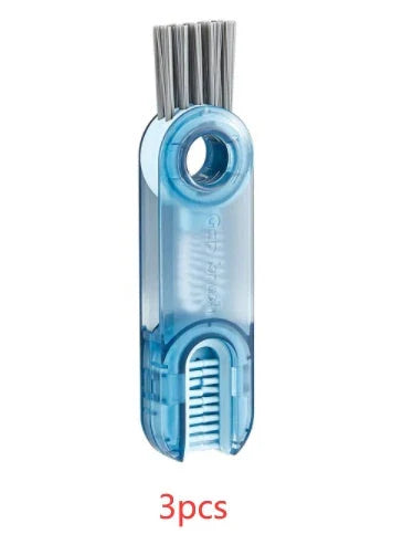 Versatile multi-purpose bottle cleaning brush set with spiral design for reaching into narrow crevices and tough-to-clean areas