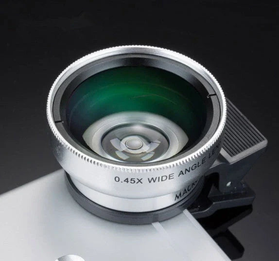 Premium mobile phone wide-angle and macro lens kit with aluminium alloy and optical glass construction
