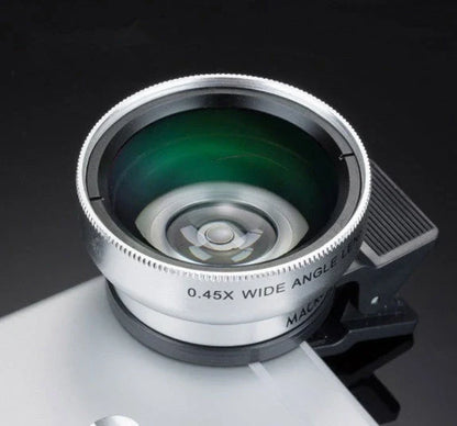 Premium mobile phone wide-angle and macro lens kit with aluminium alloy and optical glass construction