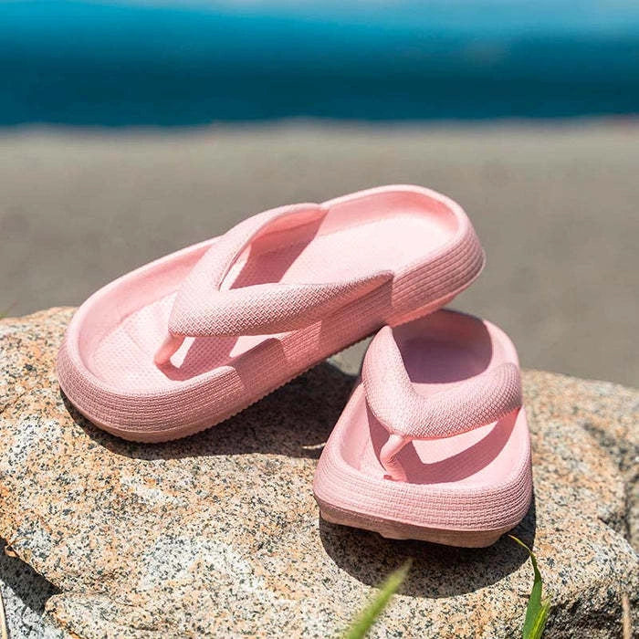 Outdoor Seaside Beach Thick Bottom Flip Flops in various colours with EVA sole