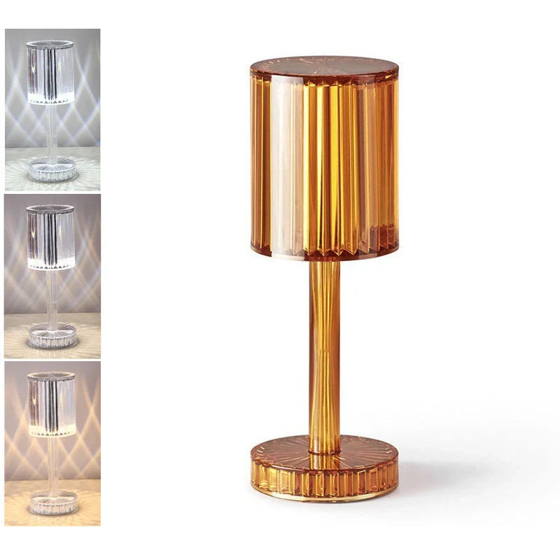 Crystal Diamond Line Atmosphere Remote Control Touch Night Light on a bedside table