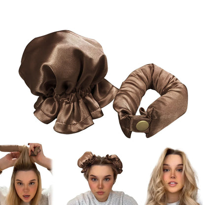 Heatless curl stick with cloth cover for safe overnight hair styling