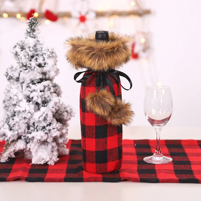 Festive Christmas wine bottle socks in vibrant colours, 14cm x 31cm