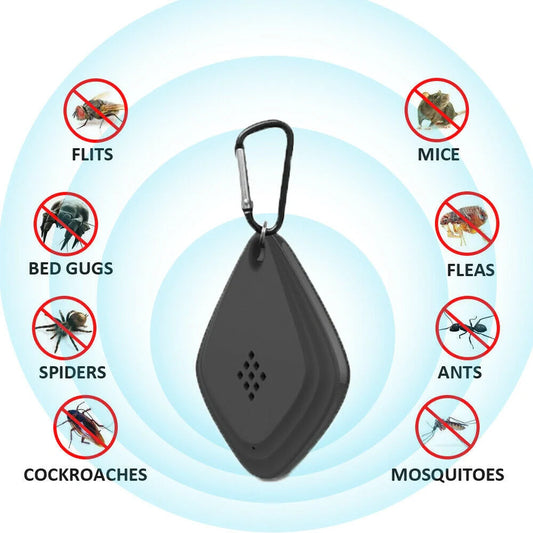 USB Rechargeable Ultrasonic Mosquito Repeller with hook and USB cable