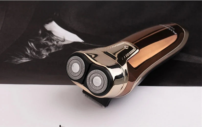 Feike smart washing electric shaver in rose gold with rotary 2 head