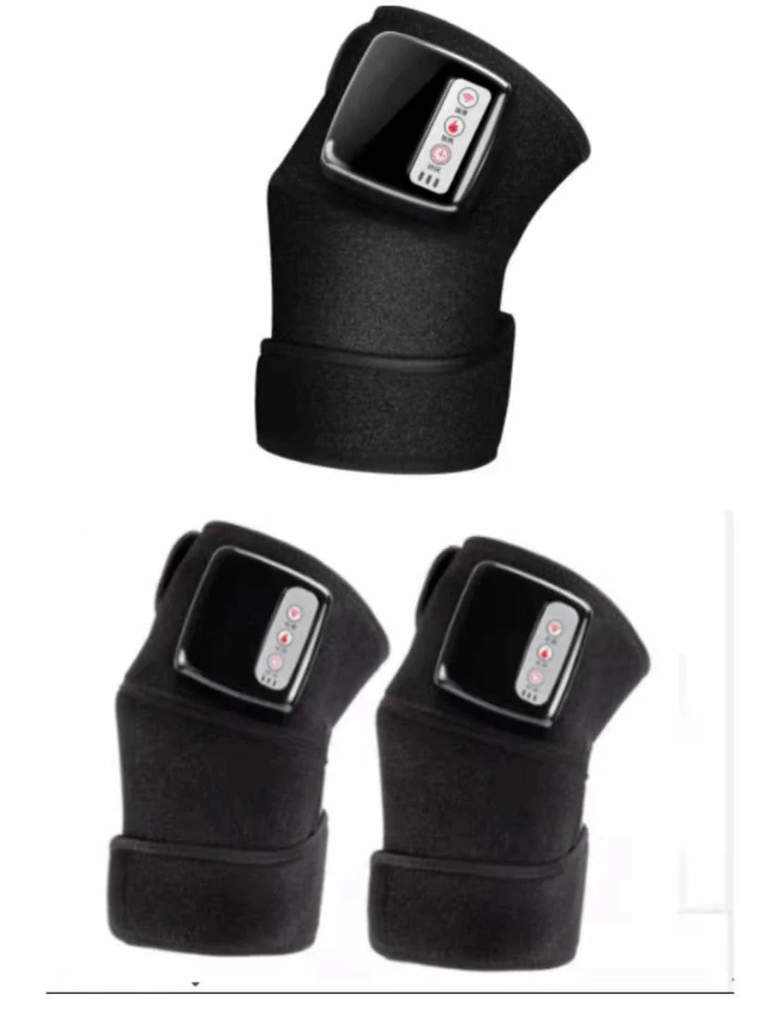Premium Infrared Heating and Vibration Knee/Elbow Massager with adjustable straps, heat, and vibration therapy for pain relief and joint support