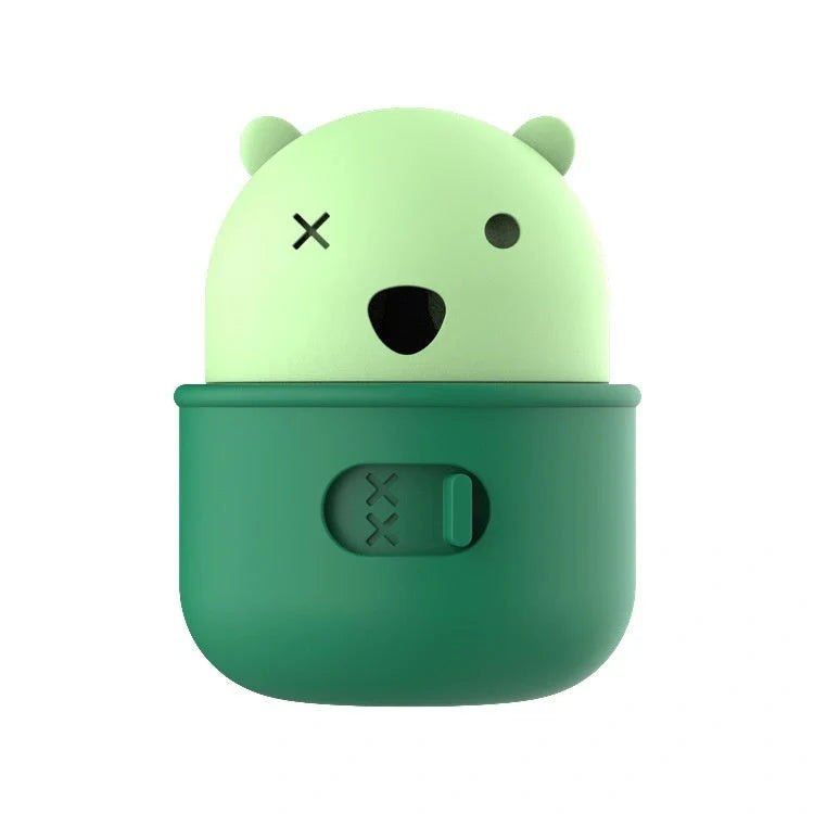 Adjustable silicone dog food feeder ball in brown and green colors