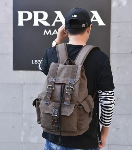 Premium canvas backpack with spacious compartments, comfortable padded straps, and a versatile, stylish design for urban adventures.